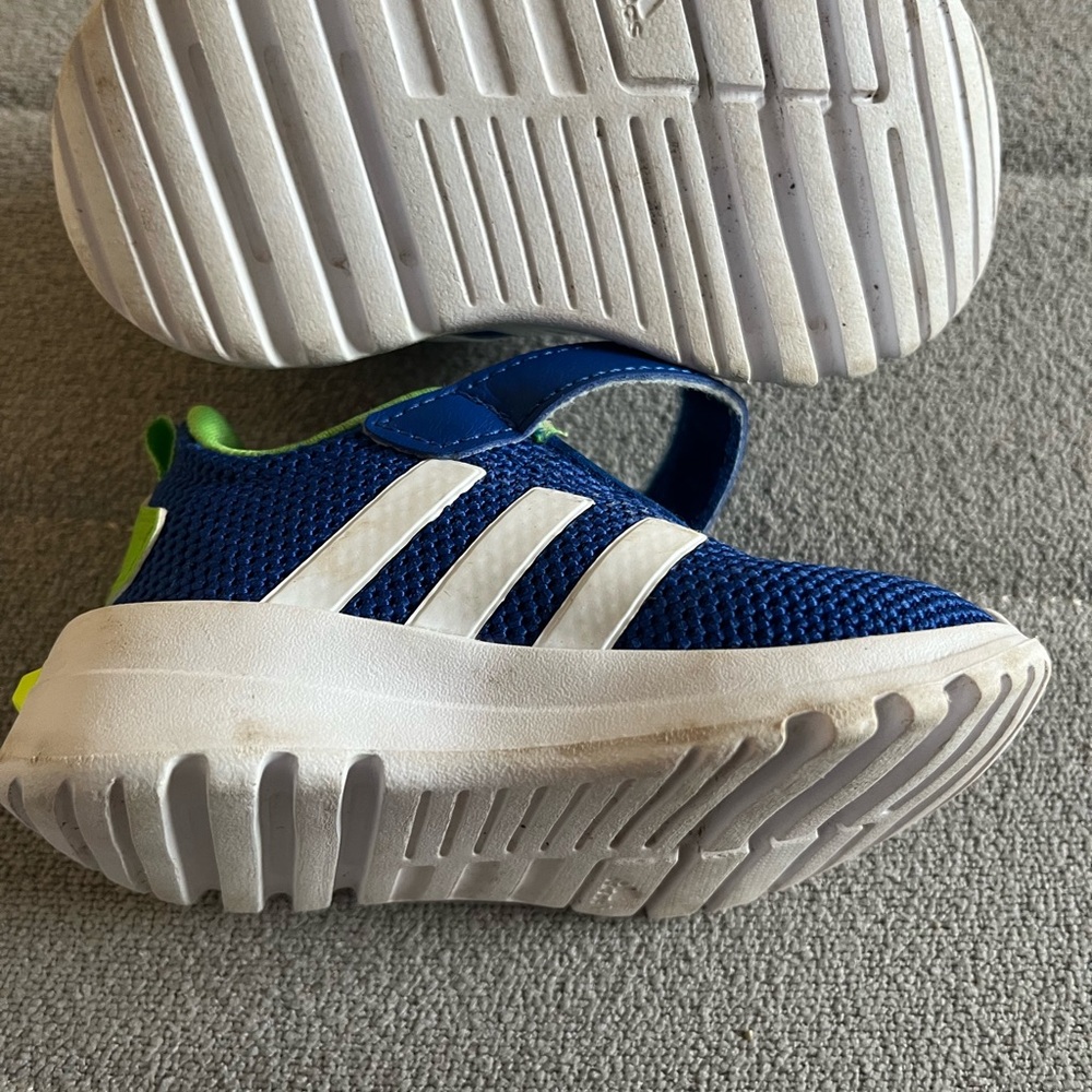 adidas Kids Blue and Neon Green Sneakers